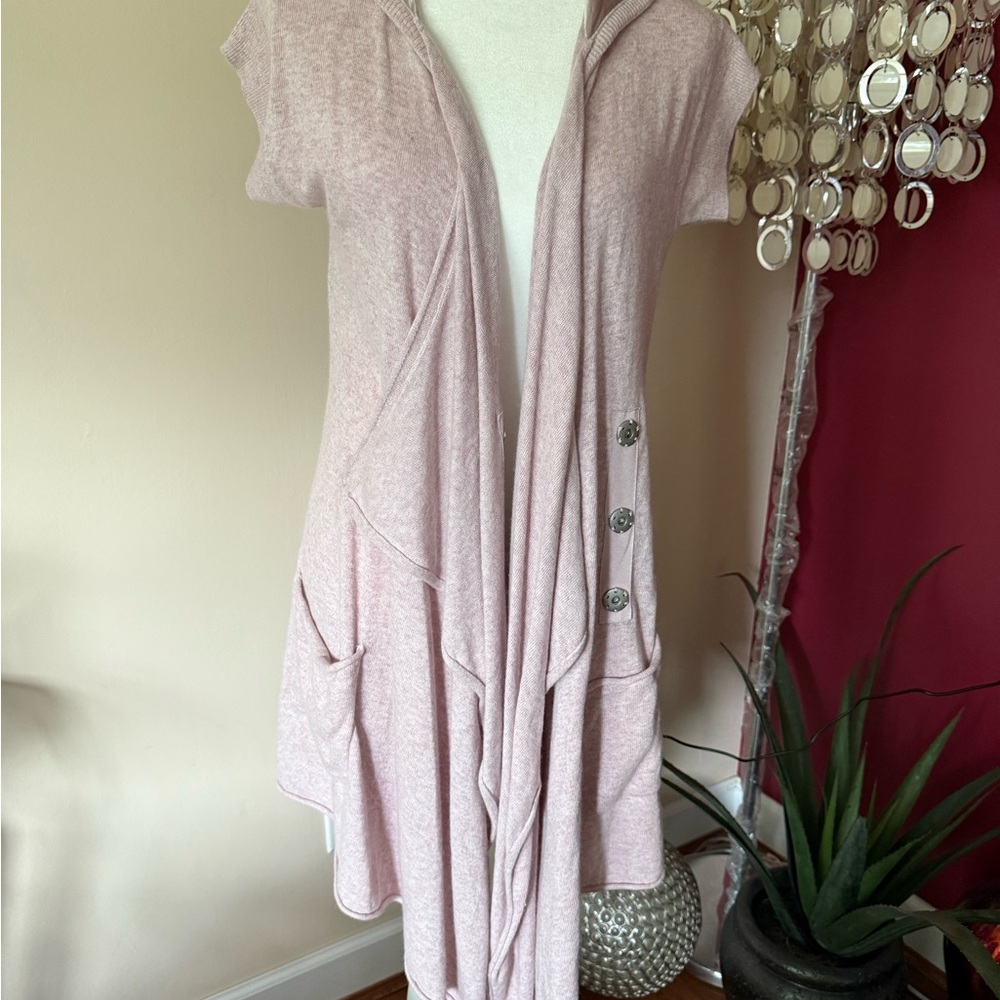 Dusty Pink Long layering Cardigan with Open Front